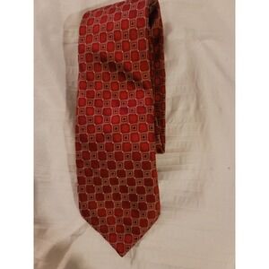 Red Geometric Silk Necktie Business Formal‎ Dress Career Interview Joseph Abboud